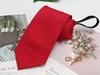 Corbata Roja con Cremallera para Hombre Fácil de Tirar Gratis Novio Padrino Corbata Casual de Negocios Hilo Rayado Teñido 8cm