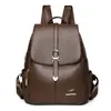 Mochila 2025 Verão Novo Estilo Japonês e Coreano Elegante e Simples Mochila Escolar para Estudante Bolsa de Viagem Couro Macio Grande Capacidade Bolsa Feminina