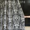 Cortinas Jacquard de Chenille Preto e Branco Girafa Estilo Antigo Toalha de Mesa Caminho de Mesa Tecido Têxtil para Casa Tecido Floral Atacado
