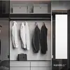 Cabide Silencioso para Guarda-Roupa Haste Horizontal Antiderrapante Suporte para Roupas Frio Assento com Flange Haste para Cabide Acessórios de Guarda-Roupa Alumínio E18