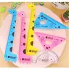 Juego de Reglas, Regla Suave Plegable, Lindo para Niños y Niñas, Material Escolar, Escuadra, Juego de Papelería de Cuatro Piezas
