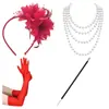 Diadema de Flores de Plumas de Carnaval Transfronterizo Fiesta Fiesta de Desempeño Accesorios para el Cabello de Plumas Diadema Accesorios Retro para el Cabello de Novia