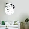 Reloj de pared acrílico personalizado transfronterizo animal de dibujos animados gato dormitorio sala de estar pared de fondo de TV reloj decorativo creativo