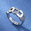 Desejo venda quente novo criativo joia de cobre com incrustação de diamante anel entrelaçado de oito palavras zircônia anel de zircônia clássico europeu e americano feminino