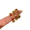 Tienda de Oro Mismo Estilo Chapado en Oro Filigrana Hueca Anillo de Múltiples Piedras Diamante Estilo Corte Vintage Anillo para Dedo Índice para Mujer