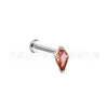 Brincos de Studs para Lábio e Orelha em Titânio F136 e G23, Brincos de Studs para Osso da Orelha, Joias para Piercing Corporal, Formato de Diamante