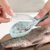 Raspador de Escamas de Peixe com Tampa Doméstico Raspador Manual de Escamas de Peixe Raspador de Escamas de Peixe Cozinha com Tampa de Armazenamento Raspador de Escamas de Peixe à Prova de Salpicos Faca