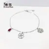 Pulseira de prata de lei S925 trevo da sorte de quatro folhas Feminina Clássica temperamento simples Joias de mão totalmente cravejadas com diamantes atacado de verão