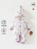 Macacão Acolchoado Espesso para Bebê 180g Outono e Inverno Roupa Quente Tipo Robe com Capuz para Bebê Roupa de Algodão para Passeio