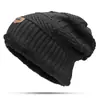 Gorro y Bufanda de Exportación Transfronteriza para Otoño e Invierno para Hombres y Mujeres Forro Polar Espesado Protección del Cuello Gorro de Punto Gorro sin Visera Gorro de Tejer