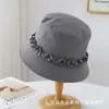 Sombrero de Pescador a Cuadros Estilo Coreano con Adorno de Encaje para Mujer, Dulce y Versátil para Primavera y Verano, Hace que la Cara Parezca Más Pequeña, Sombrero de Cubo Protector Solar, Sombrero de Cubo para un Look Sin Maquillaje