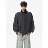 Moda Casual Nueva para Hombre Otoño e Invierno Sudadera con Capucha Tallas Grandes Pareja Cuello Alto Versátil Suéter Sudadera de Punto Hombre
