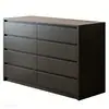 Armário de gavetas preto, armário de oito gavetas para quarto, armário de armazenamento de gavetas multicamadas de parede para sala de estar, armário tipo novo, armário de armazenamento