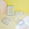 Recipiente de plástico rectangular de gran capacidad para almacenamiento, caja sellada para alimentos, caja transparente para almacenamiento doméstico de frutas y verduras