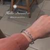 Nuevo diseño pulsera de doble aro trébol de cuatro hojas mujeres moda fresca alto sentido simple pulsera doble joyería al por mayor