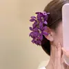 Novo Grampo de Cabelo de Tecido Estilo Chinês com Flor Colorida, Super Delicado, Doce e Fresco, Acessório de Cabelo com Design Exquisito para Mulheres