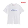 Camiseta de Algodón Pesado Moda Americana Transfronteriza Estampado de Letras Supreme Cuello Redondo Manga Corta Unisex Holgada Casual para Hombres y Mujeres