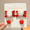 Lazo Rojo de Año Nuevo con Borla Accesorios para el Cabello Nuevo Estilo 2026 Pinza Doble para el Cabello Pinza para el Cabello de Niña Pequeña Accesorios para el Cabello