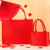 2026 Novo Estilo Sacola Tote de Lembrança Sacola Tote de Presente Sacola de Armazenamento Sacola Tote de Feltro Festivo Vermelho Fabricante