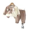 Traje de primavera para niños 2025 nuevos chalecos de elefante para bebés de estilo extranjero para niños de dos piezas para bebés primavera y otoño una generación de cabello