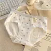 Calcinhas de Algodão Puro Respiráveis para Meninas Senhoras Cuecas Triângulo Classe A Antibacteriana Gancho Estendido Cintura Baixa Desenho Animado Fofo