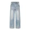 Calça Jeans Retrô Estilo Japonês Rumeng, lavada e desgastada, unissex, corte solto, perna larga, para casais, coleção de outono