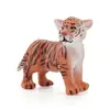 Mini Estatueta de Tigre Realista PVC Brinquedo de Filhote de Tigre Pequeno Modelo de Tigre para Brincadeira Educativa Decorações de Animais para Crianças 6 x 1 x 4 cm
