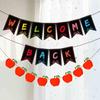 Decoración de Fiesta de Temporada de Regreso a Clases del Fabricante Manzana Roja Arte Latte Colorido Banner de Bienvenida de Regreso