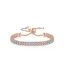 Pulseira de Zircônia Tennis 4mm Simples e Fashion, Best-Seller Transfronteiriça Europeia e Americana para Mulheres, Joia Versátil Ajustável com Puxador