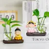 Dios Guardián del Zodiaco Chino Rábano Verde Florero Hidropónico Adorno Zhong Kui Dios de la Riqueza Bodhisattva Decoración de Escritorio de Oficina Adorno Cultural y Creativo