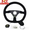 Volante de Liberación Rápida para Modificación de Coche Más Vendido Transfronterizo 14 pulgadas Ovalado Tipo D Cuero Gamuza Estilo Plano Universal