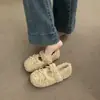 Zapatos mullidos forrados de polar First Encounter para mujer, Botas de nieve suaves para exteriores de invierno, Zapatos de algodón cálidos de felpa para el viento nocturno