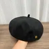 Moda Outono e Inverno Chapéu Boina Versátil para Mulheres, Estilo Britânico, Chapéu Clássico Simples de Abóbora para Pintor