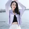 Ropa de Protección Solar de Nuevo Estilo para Mujer, Verano Hilo Original de Seda de Hielo Ropa de Protección Solar Anti-UV, Chaqueta Corta Transpirable Fresca para Deportes al Aire Libre
