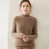 Estilo Novo Outono e Inverno Barra Canelada Meia-Gola Alta Suéter Feminino de Cashmere Fio Duplo Malha Grossa 7 Agulhas Camisa de Base Quente