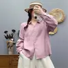 Camisa Casual Simple Ligera de Manga Larga para Mujer 2026 Nuevo Estilo de Primavera Holgada Casual Moda Ropa de Trabajo Versátil Tendencia de Camisa