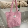 2755 Estilo Japonés Estilo Estilo Nube Burbuja Flor Bolso de Hombro Bolso Chaleco Estudiante Femenina Bolso de Mano Simple Bolso de Lona