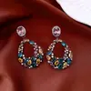Brincos Pingente Vazado Gota d'Água com Zircônia Agulha de Prata Brincos de Tarraxa Estilo Corte Vintage Brincos de Luxo Leve High-End