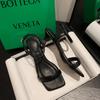 Zapatos de Verano Super Suaves para Mujer, Sandalias Coreanas de Punta Abierta con Hebilla de una Línea, Tacones Medianos y Altos para Mujer