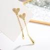 Full Diamond Love Long Tassel Brincos Nova Entrada Luz Luxo Moda Elegante All-match Brincos Simples Personalidade Brincos para Mulheres