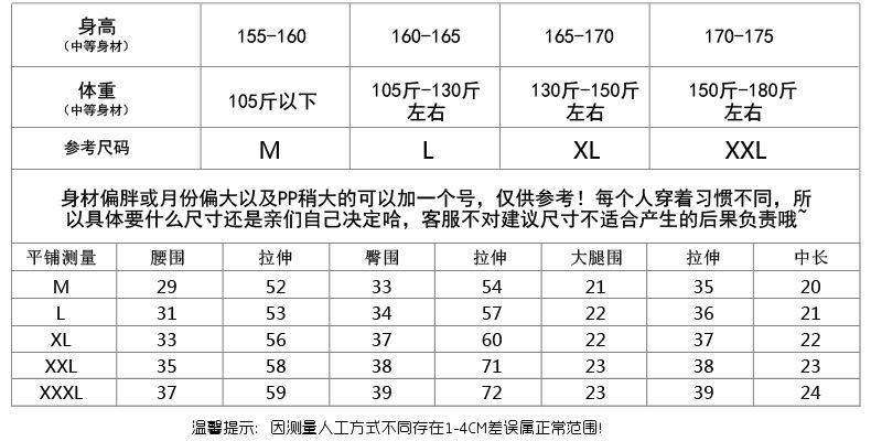 尺寸表