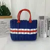 Cesta Trançada à Mão Envolvida em Plástico, Cesta Imitação de Rattan, Bolsa de Mão, Cesta Trançada para Passeio de Pet, Sacola de Presente, Lembrança