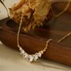 Moderna Cadena para Clavícula de Plata de Ley S925 Estilo Europeo y Americano con Micro-incrustaciones de Diamante Brillante Sonrisa para Mujer, Versátil Otoño e Invierno Lujo Accesible Gama Alta