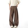 Calça de Terno Fluida Calça Scimitar Masculina Primavera e Outono Solta 2025 Nova Preta Casual Reta
