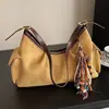 Bolso Transfronterizo de Gamuza para Mujer Gran Capacidad Nuevo Otoño e Invierno 2025 Bolso Cruzado Retro Escarchado Bolso Dumpling para Viajar
