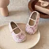 Zapatos de Princesa para Niñas de Primavera y Otoño para 4-8 Años, Zapatos de Cuero sin Cordones para Bebés Niñas con Lentejuelas y Moño, Suela Suave