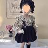 Roupa Infantil Atacado Conjuntos para Meninas 25 Roupas de Outono Infantil Estilo Coreano Saia Suspender Plissada Camisa com Gola de Boneca Conjunto de Duas Peças