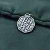 Pingente Flor Fantasma da Montanha em Prata de Lei S925 Pingente Bagua Tai Chi Acessórios para Pulseira Cordão com Contas Feito à Mão DIY