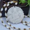 Colgante de jade blanco afgano Ruyi Guanyin, colgante de dragón para hombre, suministro en vivo, se venderá, regalo de jade, exposición Yu Pei