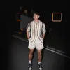 Chaqueta Camisa de Punto Hueca con Protección Solar de Manga Corta para Hombre Estilo Old Money para Verano, Top Chic de Alto Nivel Estilo Francés